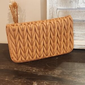 Shiraleah Tan Woven Clutch